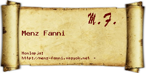 Menz Fanni névjegykártya